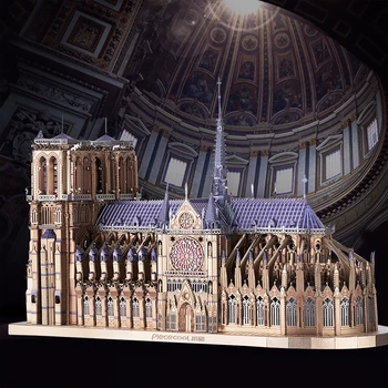 3D Kovin, Katedrala Notre Dame Uganke Sestavljanke, DIY Model Gradnjo Kompleti Igrače za Odrasle Rojstni dan Darila