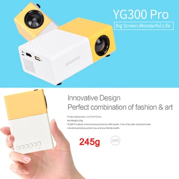 YG300 Pro Mini Projektor LED Podpira 1080P Full HD Prenosni Sinhronizacija Telefona 4K Video Beamer Audio HDMI USB Video Prenosni Projetor