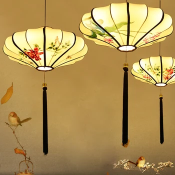Retro Kitajski slog obesek svetilka svetilka Obesek Luči oblačila obesek luç lampara led keramiko par sala