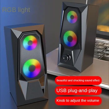 Svetlobna RGB Namizni Računalnik Avdio Usb Mini Prenosni Zvočnik Večpredstavnostnih