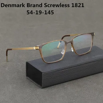 Danska Blagovna Znamka Brezvijačno Titana Očal Okvir Moških Kvadratnih Ultralahkih Recept Očala Optica Očala Rog Očala 1821