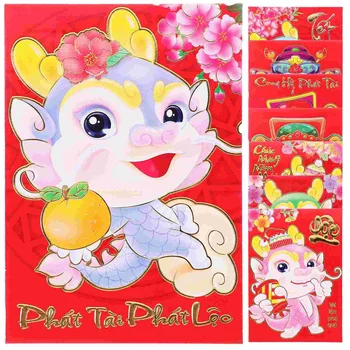 60 Kos Rdeče Denar Žep Pakete Festival Papir Kitajski Slog Rdeče Envelopess Torbici Kitajski Slog Ovojnice Torbica Ovojnice