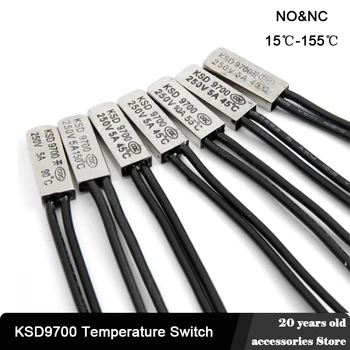 KSD9700 Temperaturno Stikalo senzor 15C-155C 5A 250V 30C 40C 60C 80C 90C NI NC AC/DC Univerzalno Termostat Toplotna Zaščita varovalke