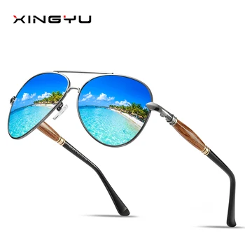 XINGYU Klasičnih Polarizirana Imitacija Lesa sončna Očala Moški Ženske Pilotni Zrcalni Objektiv Prostem Vožnje UV400 Moški Ženska Unisex Očala