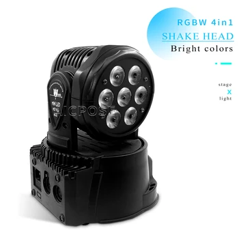 7x10W RGBW 4 v 1 LED Moving Head Light DMX512 nadzor DJ Disco Družini Stranka Dogodek, ki Kažejo Strokovno Razsvetljavo