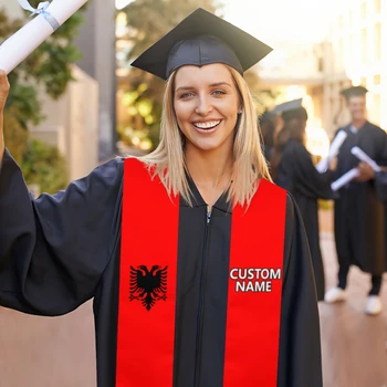 Ime Po Meri Albanija Zastavo Šal Diplomi Krila Ukradel Mednarodnih Študij V Tujini Za Odrasle Unisex Party Opremo