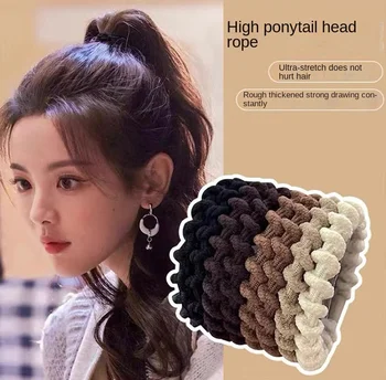 Kave barve, visok čop glavo vrv enostavno temperament gumico ženskih las vrvi visoko elastična trajne lase obroč headdress