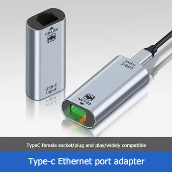 USB C 1000Mbps Ethernet Adapter Tip-C za RJ45 Port Gigabit napravami v Žičnem omrežju LAN mrežno Kartico za Namizni RAČUNALNIK Prenosni računalnik, Pametni telefon