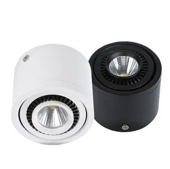 COB Zatemniti LED Downlights7W 10W Površine Vgrajena LED Stropne Svetilke Spot Luči 360-Stopinjski Zasuk LED Svetilke AC85-265V