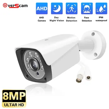 AHD Analogni Fotoaparat 8MP 4k Visoko Ločljivost, Objektiv Night Vision Nepremočljiva Bullet HD Kamere CCTV Zunaj Varnostne Kamere