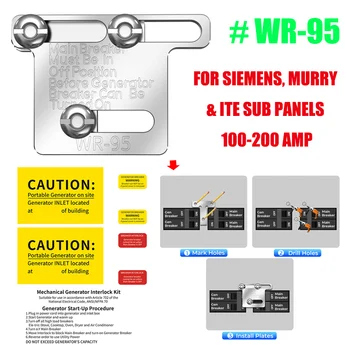 WR-95 Generator Sponka polnilec Za Siemens Murry ITE Sub 100-200Amp NAVEDENE Plošče