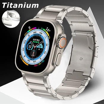 Titana Trak Za Apple Watch Ultra 2 49 mm Series 9 8 45 mm 44 42mm Luksuzni Kovinski Pas Za iWatch SE 6 5 4 38 mm 40 41mm Zapestnica