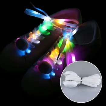 1 Par ali ojačevalnikov Vezalko sveti Shoelaces LED Vezalke, Multi-color Utripa Najlon Shoestrings Za Nočno Vožnjo Športih na Prostem