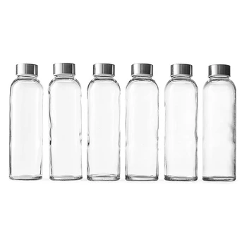 18 Oz Jasno, Steklenice za Večkratno uporabo Povratne Steklenice Vode S Pokrovi Naravnih BPA Free Okolju Prijazno Za Soka