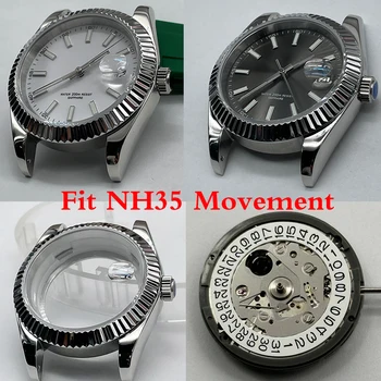 41mm NH35 črno bel casenh35 izbiranje nh35 watch primeru iz nerjavečega jekla 904L primeru avtomatsko mehansko uro nh35 gibanja