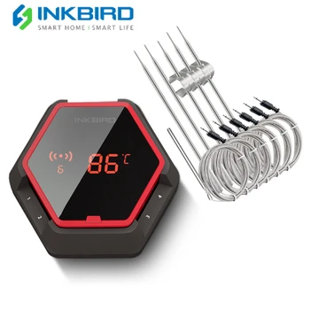 INKBIRD IBT-6XS Magnetni, Design&Vrtljiv Zaslon Digitalni Bluetooth pod Nadzorom Termometer s 4/6 Sonde Raznovrstno Kuhanje