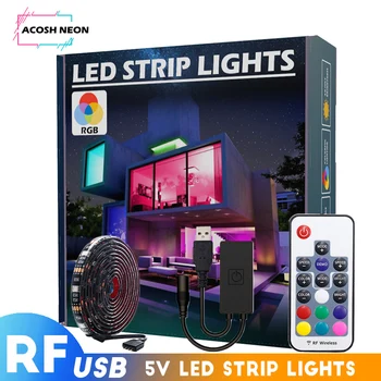 USB LED Trak Z RF Daljinski Brezžični TV Svetlobni Trak Z Barvami Box USB power led trakovi, rgb svetlobe nepremočljiva, lahka, Prilagodljiva