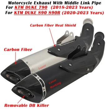 Za KTM DUKE 790 890 890R 2018 - 2021 2022 2023 motorno kolo Izpušnih Pobeg Modificiranih Ogljikovih Vlaken Glušnika Sredi Povezavo Cevi DB Killer