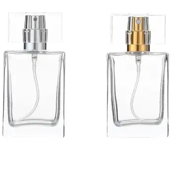 Moda 30 ml 50 ml Kvadratnih Prazno prozornega Stekla Parfum Spray Steklenice lahko ponovno polnijo Razpršilo Posodo LX2512