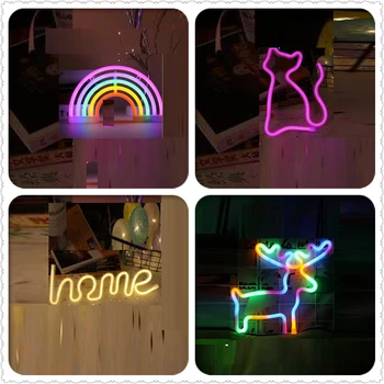 Neon USB Sobi Doma Postelji LED Nočna Lučka Za Otroke Anime Noč Svetlobe