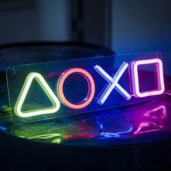 Igra Krmilniki Gamepad Tipke Neon Znak RGB Svetilka Soba Pisane Tabela Namizno Dekoracijo USB LED Stranka Steni Visi Nočne Luči