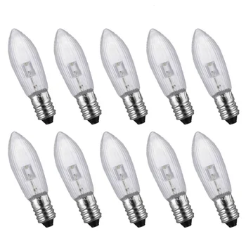 10pcs/paket E10 LED zamenjava Žarnice Vrhu Sveče Pravljice novoletne Lučke Lučka 10V-55V AC Toplo Beli božični dekor Trgovina