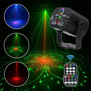 60 Načini LED Luč Disco USB Polnilne RGB Laser Projekcija Lučka za Brezžični Krmilnik Učinek Fazi Luči Stranka DJ KTV Žogo