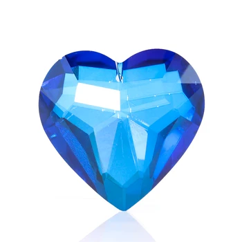 45mm 3D Blue Srce Kristalno Prizme Sonce Catcher Lestenci Obesek Lučka Deli Visi Kapljice Gladko Doma Poročno Dekoracijo Darilo