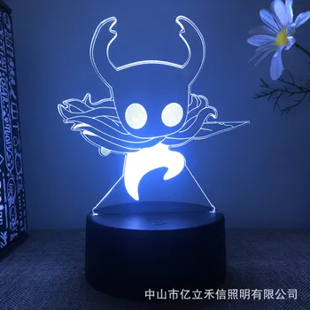 3D Noč Svetlobe Votlih Vitez Črna USB Touch Pisane Oddaljen Nadzor LED Novost Postelji Svetilko Darilo za Rojstni dan Lučka za Igrače za Otroke