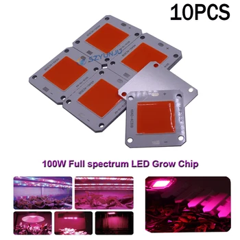 10PCS COB LED Grow light,100w 32V 40x46mm celoten spekter led čip toplogrednih rastlin raste