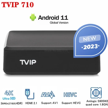 Novo TVIP V710 4K HD Smart Set Top TV Box Android 11.0 Amlogic S905W2 H. 265 Bolje Kot Tvip 530 IP TV Box