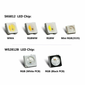 WS2812B (4pins) 5050 SMD Črna/Bela različica WS2812B SK6812 Posamično Naslovljive Digitalna RGB RGBW LED Čip 5 10~1000pcs