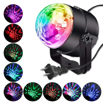 Smart Zvok Vključen Obračanje Disco Krogla Lasersko Svetlobo Žarnice Projektor Stranka RGB LED DJ Fazi Luči, Pisano Žogo Noč
