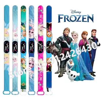 Disney Zamrznjene Okraski Princesa Anna Elsa Ure za Igrače Za Otroke Fant Božična Darila LED Vodotesna Ura