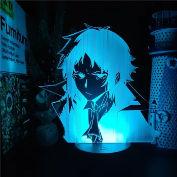 Ryunosuke Akutagawa Bungo Potepuške Pse LED 3D Svetlobe USB LED Nočna Lučka Anime Razsvetljavo Mutilcolor Otrok namizne Svetilke Doma Dekor