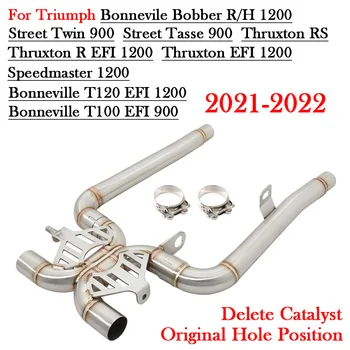 Za Triumph Bonneville T100 T120 EFI 900 1200 2021 2022 motornega kolesa, Izpušni Zbriši Katalizator, Srednji Povezavo Cevi Pobeg Moto Spremeni