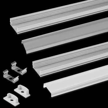 50 cm Aluminij Kanal za Led Trak U Slog Aluminij Profil z Difuzor Mlečno PC Pokrov,LED Bar Trakovi Svetlobe Imetnika
