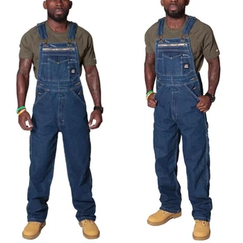 Moške Cargo Hlače Trdna Jeans Obleka za Moške, Modni Denim Jumpsuits Prevelike Hlače Moški Oblačila Celotno Dolžino Trenirko