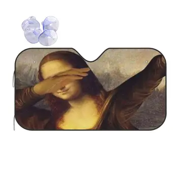 Mona Lisa Srčkan Dežnik vetrobranskega stekla 70x130cm Smešno Folije Dežnik Visor Led Ščit Prah Zaščito
