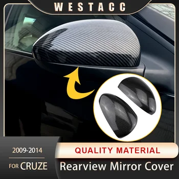 2Pcs Ogljikovih Vlaken Avto Rearview Mirror Kritje Dekoracijo Nalepke Trim za Chevrolet Cruze 2009 - 2014 Stran Ogledalo Dodatki