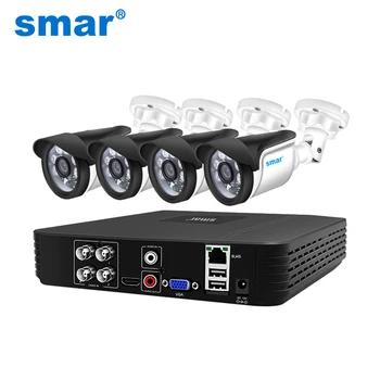 Klečeplazen CCTV Kamere Sistema za zaščito, Komplet 4CH 720P/1080P AHD Fotoaparat Kit 5 v 1 Hibridni DVR Vodoodporni Fotoaparat Nočno Vizijo E-Alarm
