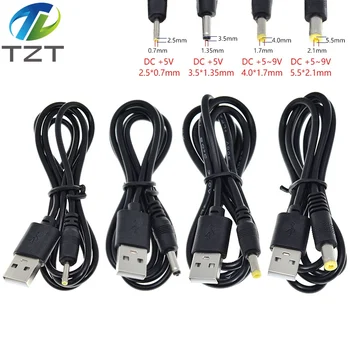 Vrata USB 2,0*0,6 mm 2.5*0.7 mm 3,5*1.35 mm 4,0*1,7 mm 5.5*2.1 mm 5V DC Sod Jack Moč Priključek za Kabel 1M