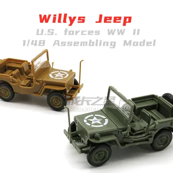 ww2 1/48 Vojske ZDA Willys Jeep Modela SUV Montaža Model Igrače staromodna Off-road Vozilo Modeli avtomobilčki Fant je Darilo