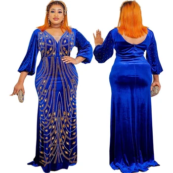 MD Dubaj Afriške Luksuzni Žamet Obleke, Poroka Stranka, Ženske Obleke Plus Velikost Dolgo Obleko Muslimani tam kaftan Abayas Ankara Dashiki Obleke