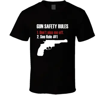 Smešno Pištolo Safty Pravila Majica Rekel, Strelno orožje, 2. Sprememba Darilo Majica s kratkimi rokavi