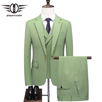 Slim Fit Apple Green Moške Obleke Za Poroko 2023 Ženina Kostum Homme 3 Kosov Eleganten Moški Stranka Prom Obleke, Visoke Kakovosti Q734