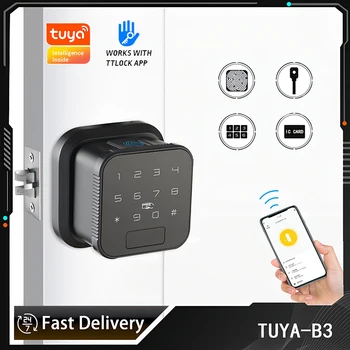 TUYA Smart Zaklepanje Vrat TTLOCK Zapah Wifi Elektronski S čitalcem Prstnih IC za Kartico Geslo, Ključ za Odklepanje USB Sili Polnjenje Cinkove Zlitine