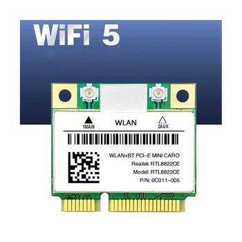 RTL8822CE za Kartico WiFi+2XAntenna 1200Mbps 2.4 G+5Ghz 802.11 AC Omrežja Mini PCIe BT 5.0 Podpora Laptop/PC Windows 10/11