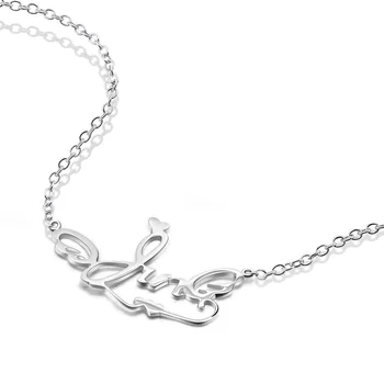 ziqiudieS925 Sterling srebro žensk abeceda Ogrlica OL beli ovratnik sterling srebro ključnico verige kratka ogrlica nakit