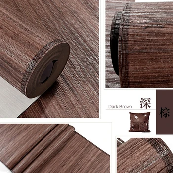 Kitajski Retro Lesa Zrn Ozadje Roll Imitacije Slame Japonski Restavraciji Dnevna Soba, Spalnica Steno Papirja Rjave Wallcovering